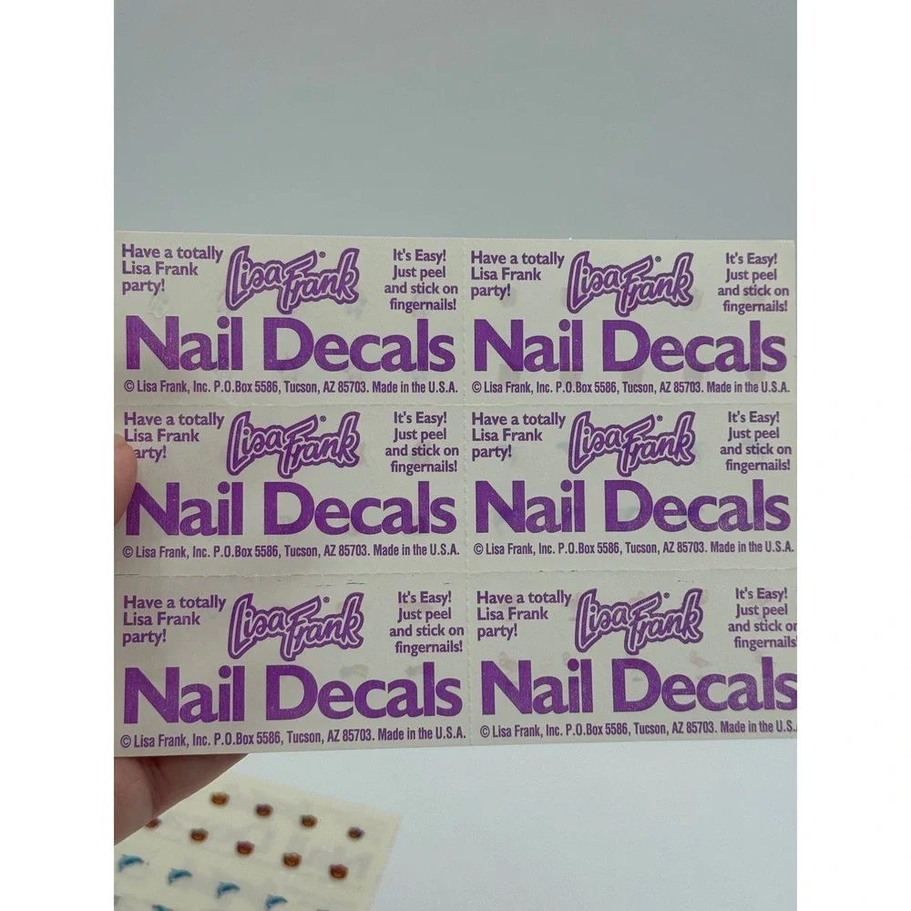 Vintage Lisa Frank Nail Decals Stickers Unicorn Butterfly Dolphin Flamingo 90s